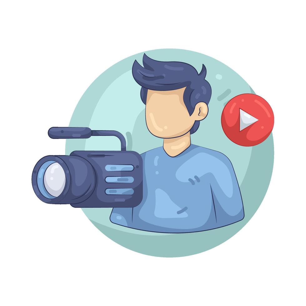 Videographer with Camera vector