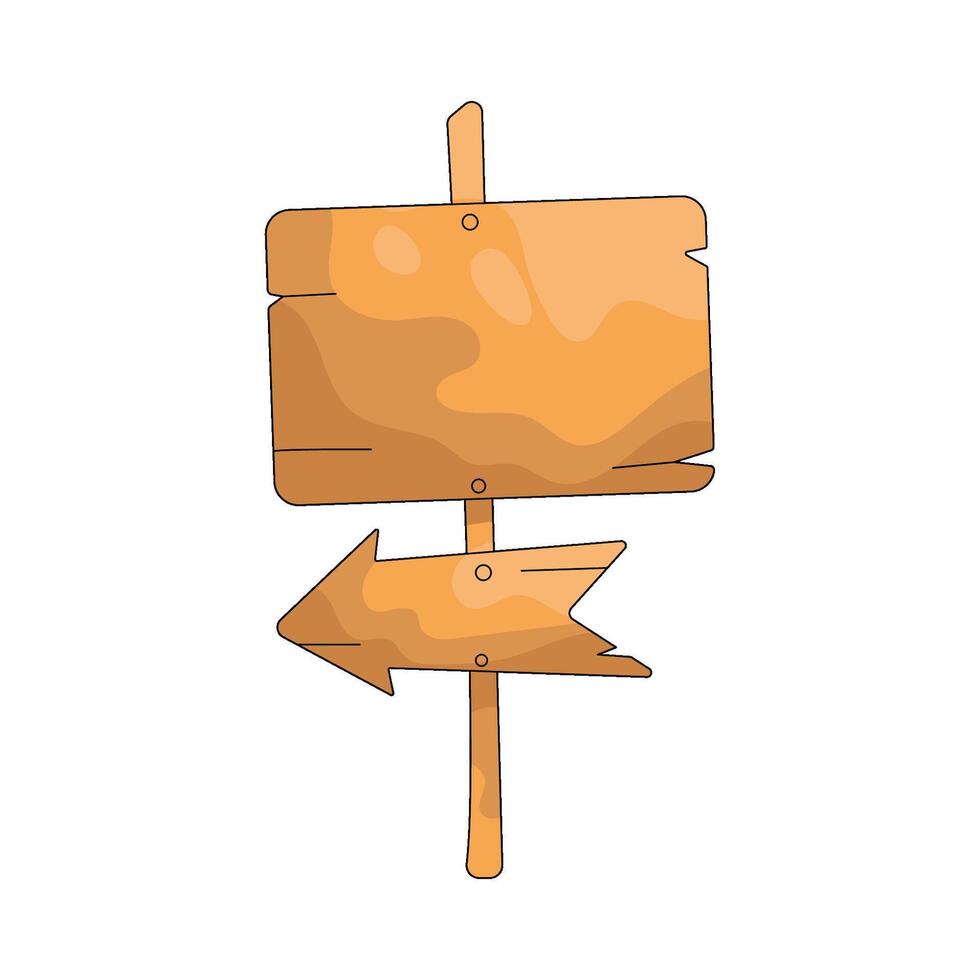 Wooden Signpost with Arrow vector