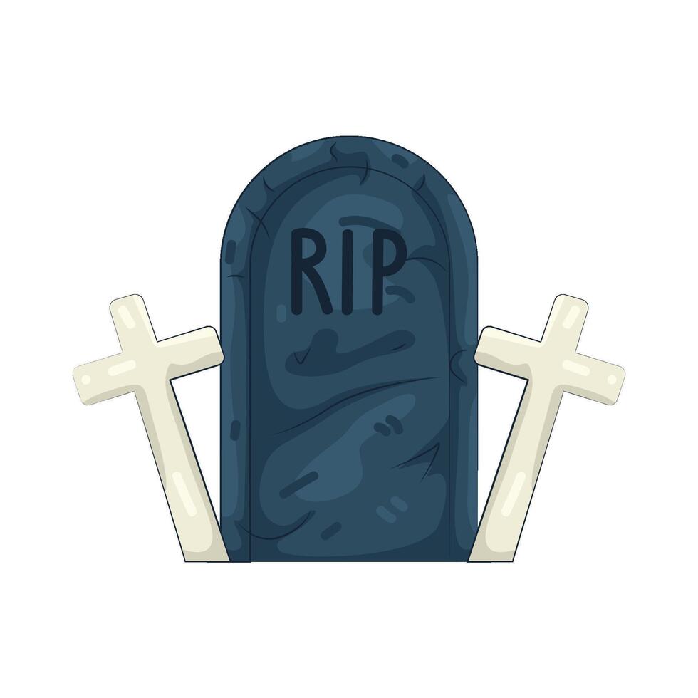 Tombstone with Two Crosses vector