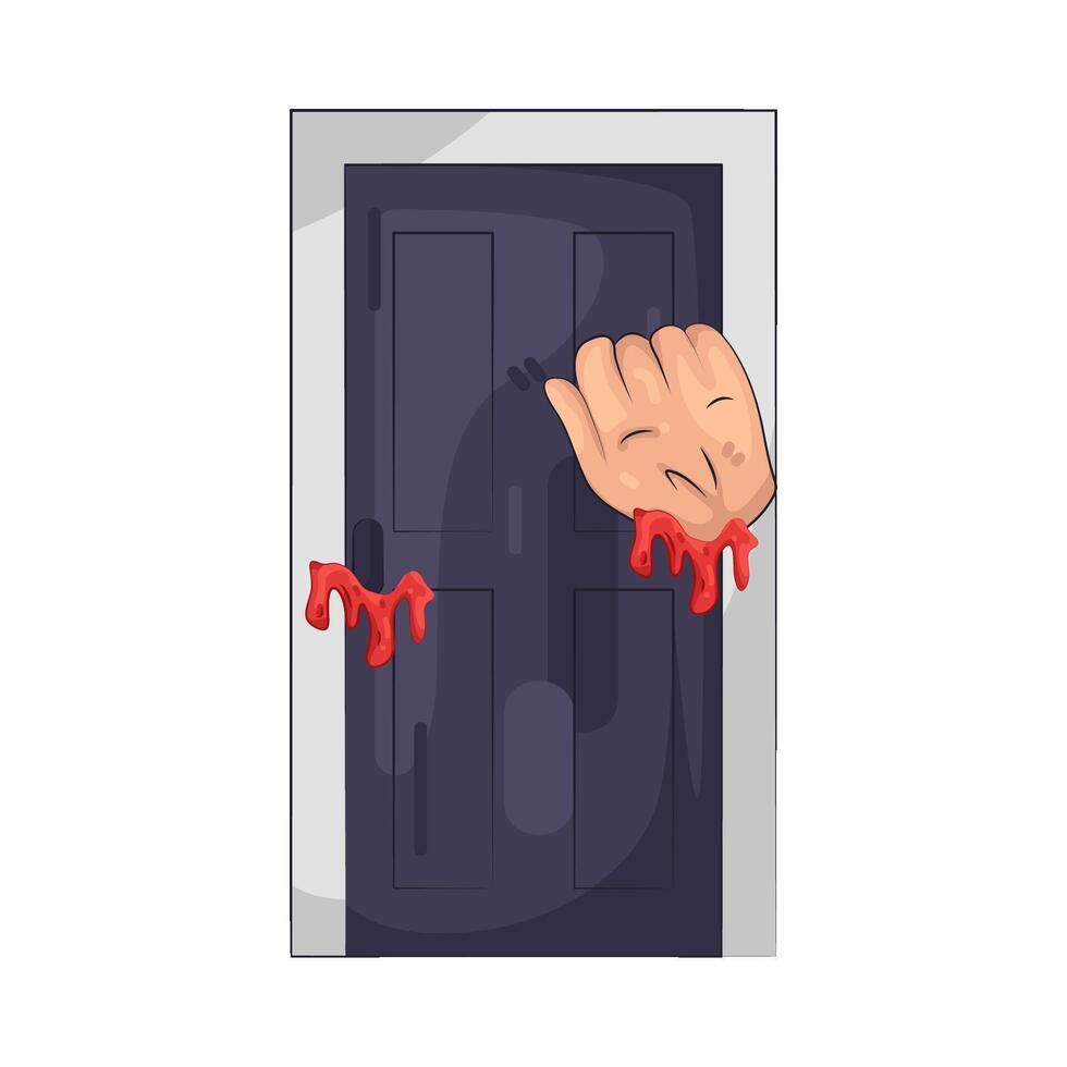 Zombie Hand Knocking on Door vector