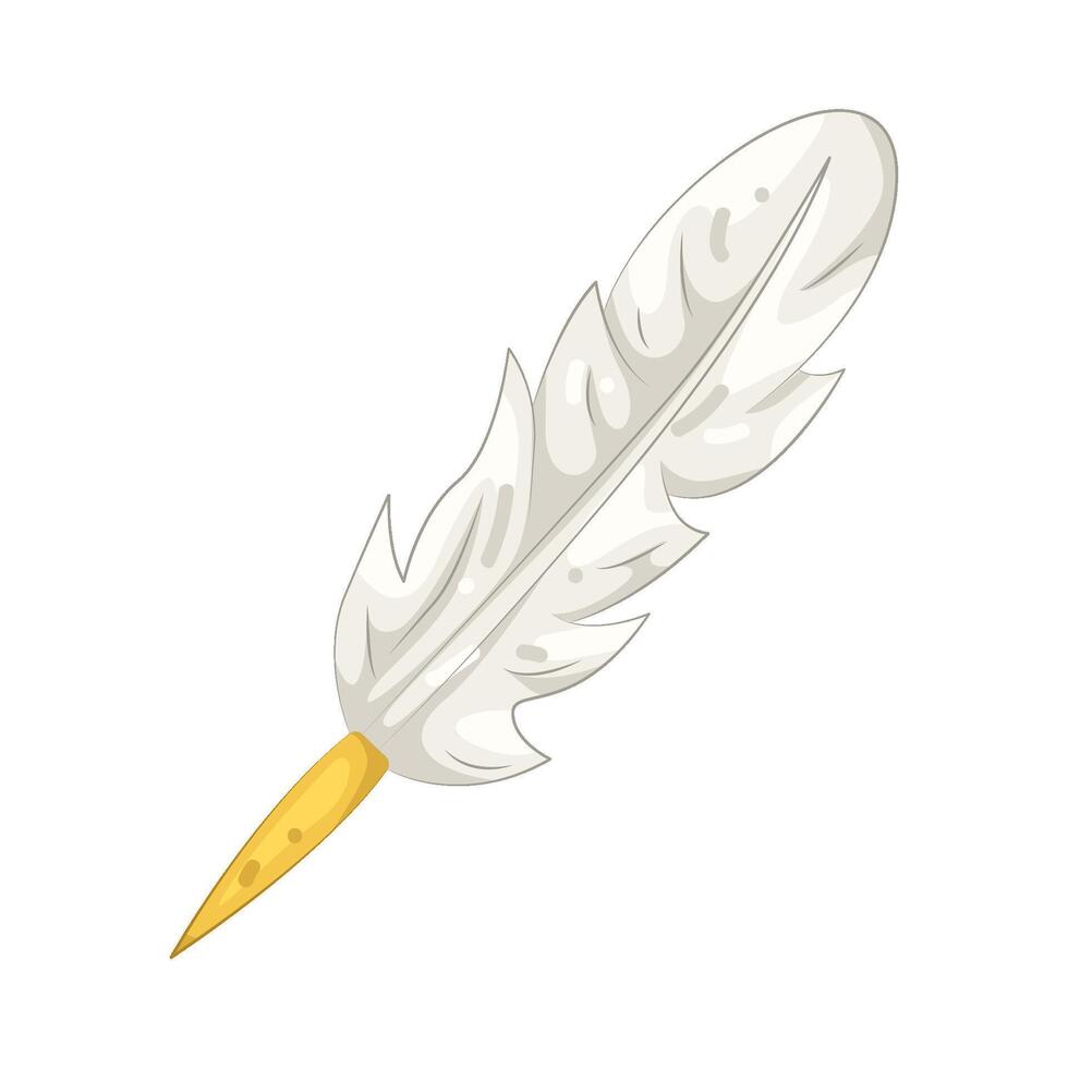 White Feather Quill Pen Illustration vector