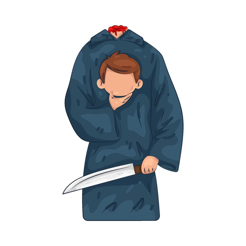Headless Man Holding Knife vector