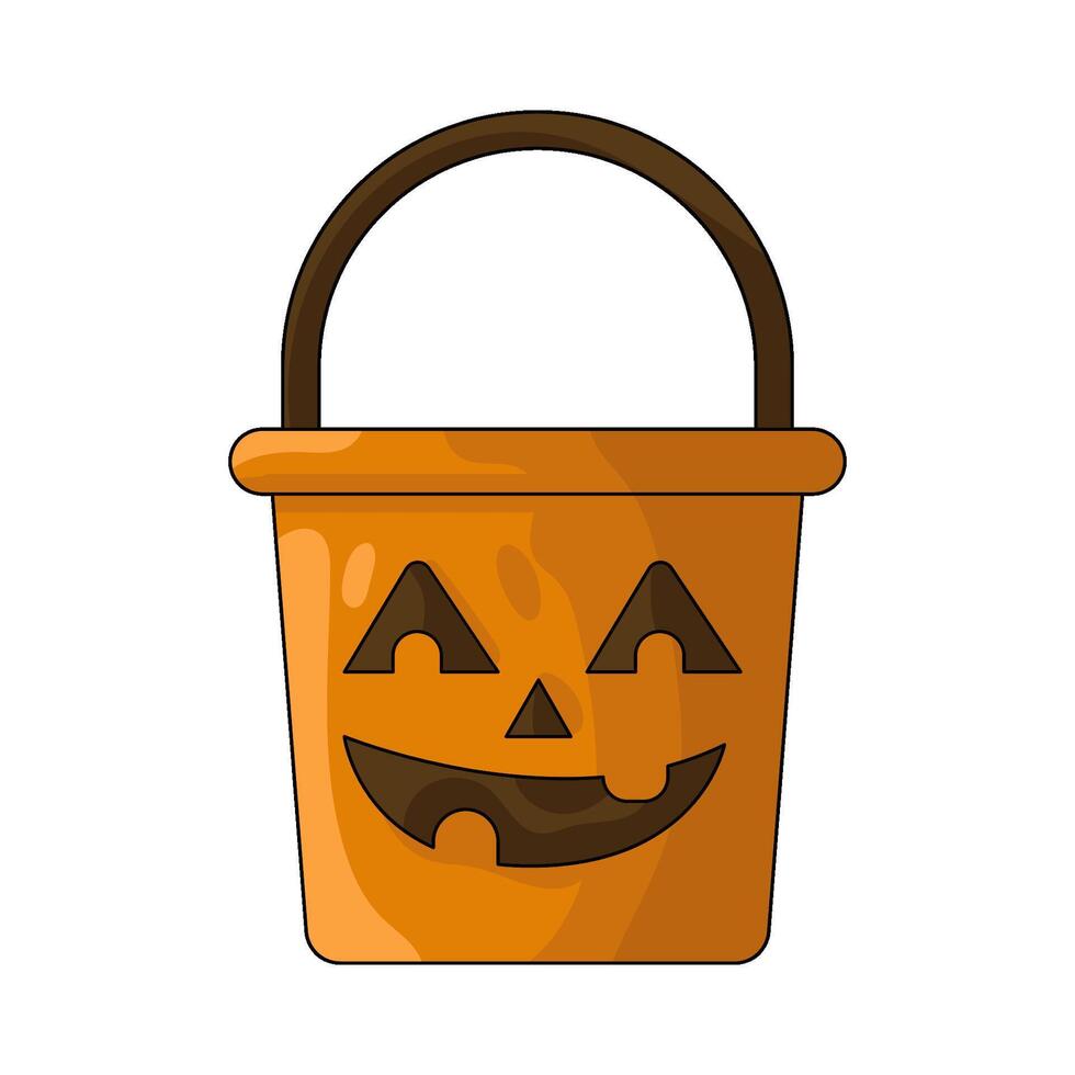 Orange Halloween Bucket vector