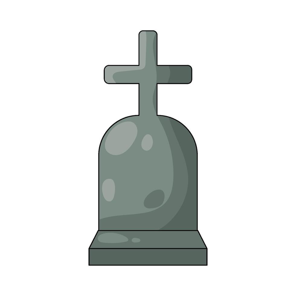 Gray Tombstone with Cross vector