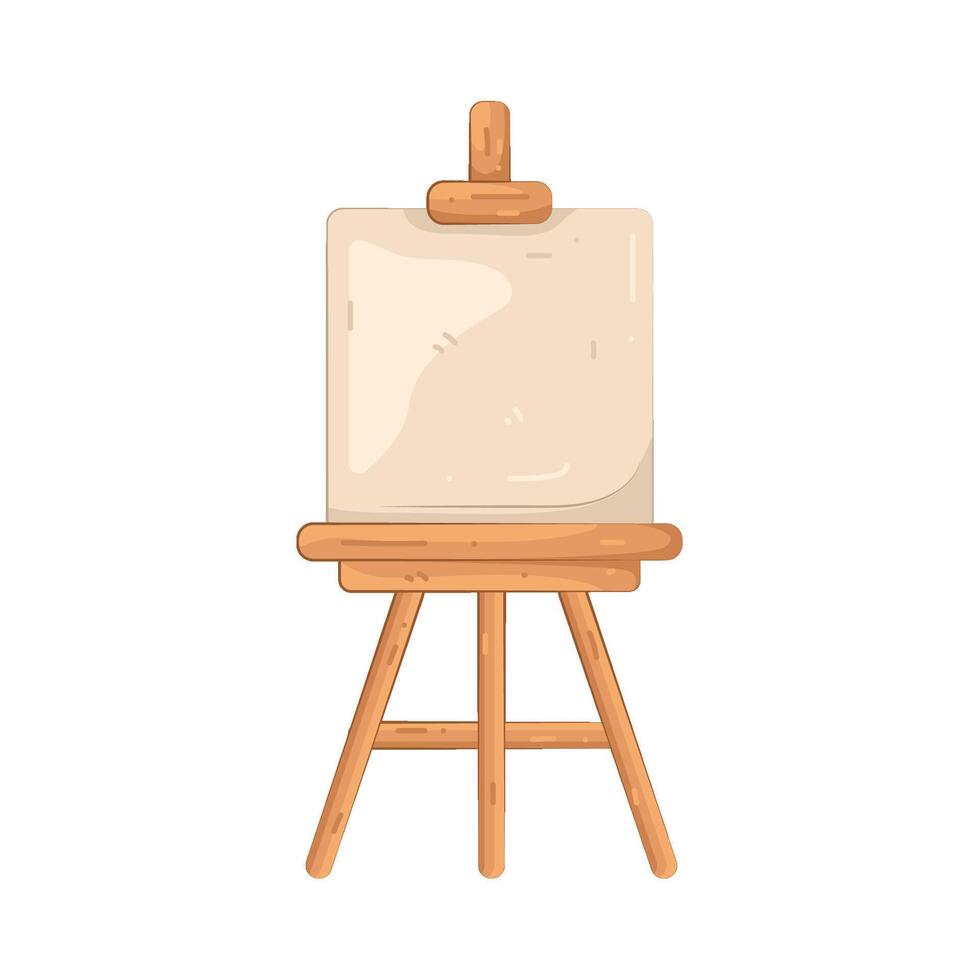 Wooden Easel with Canvas vector