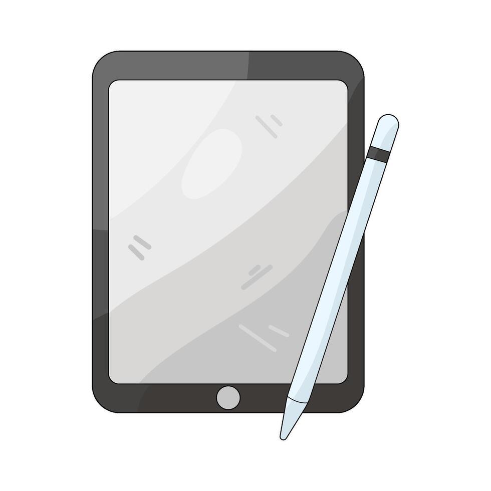 Digital Tablet with Stylus vector