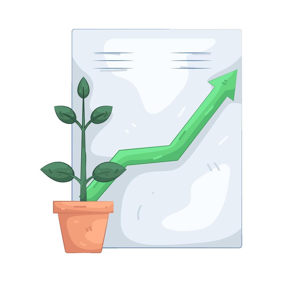 Plant Growing With Arrow Chart vector