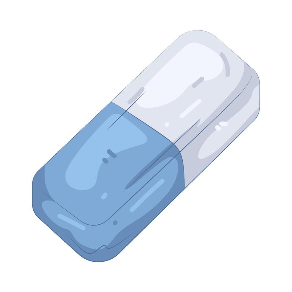White and Blue Eraser vector