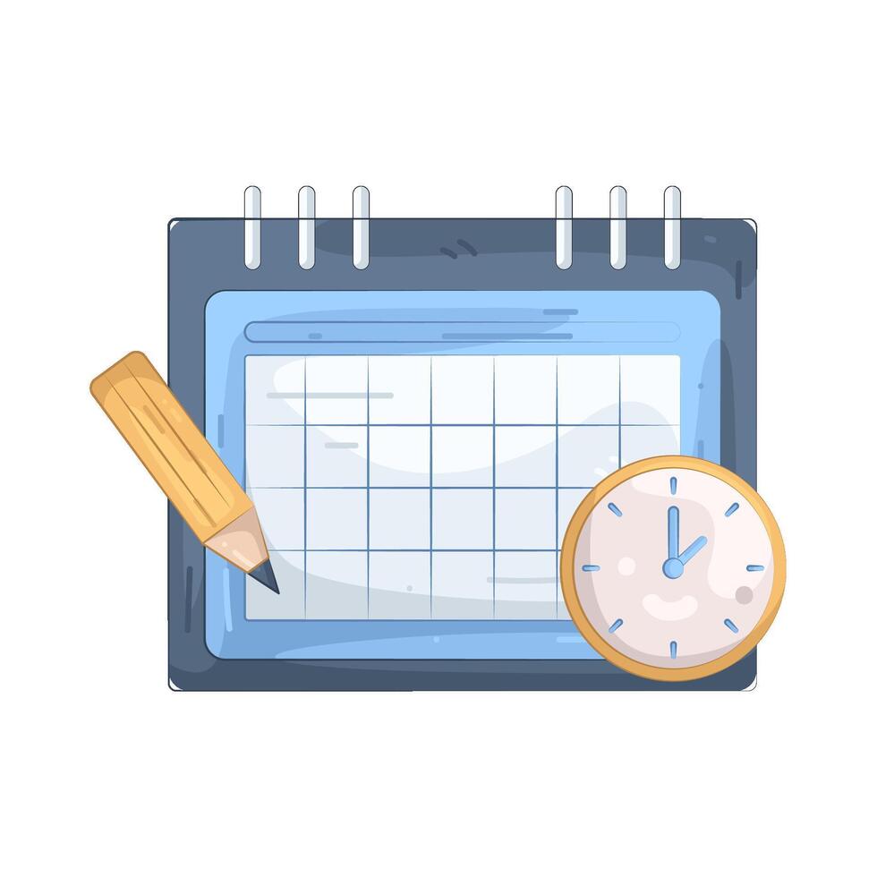 Calendar deadline and Pencil illustration vector