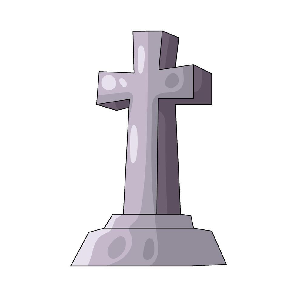 Stone Cross Gravestone vector