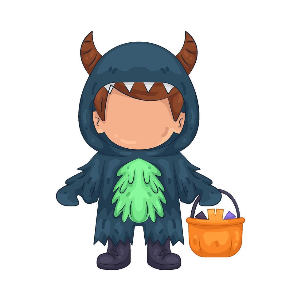 Child in Monster Costume vector