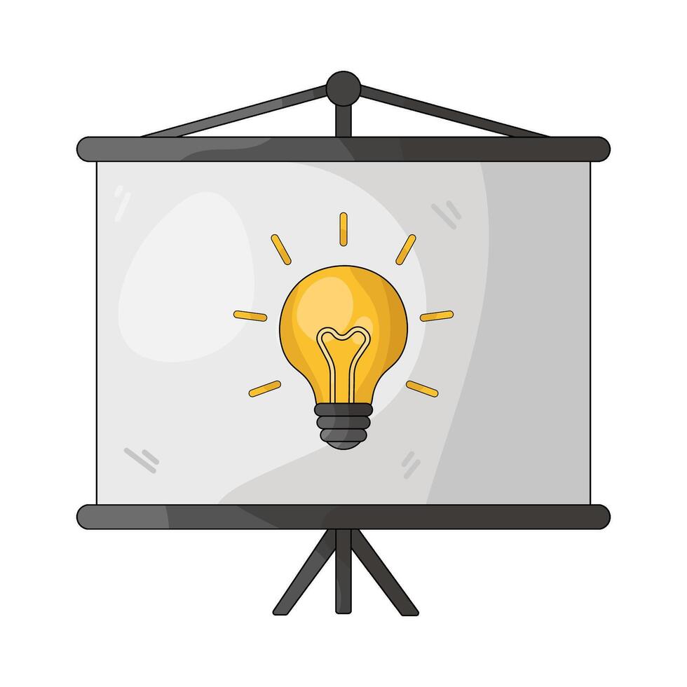 Light Bulb on Presentation Screen vector