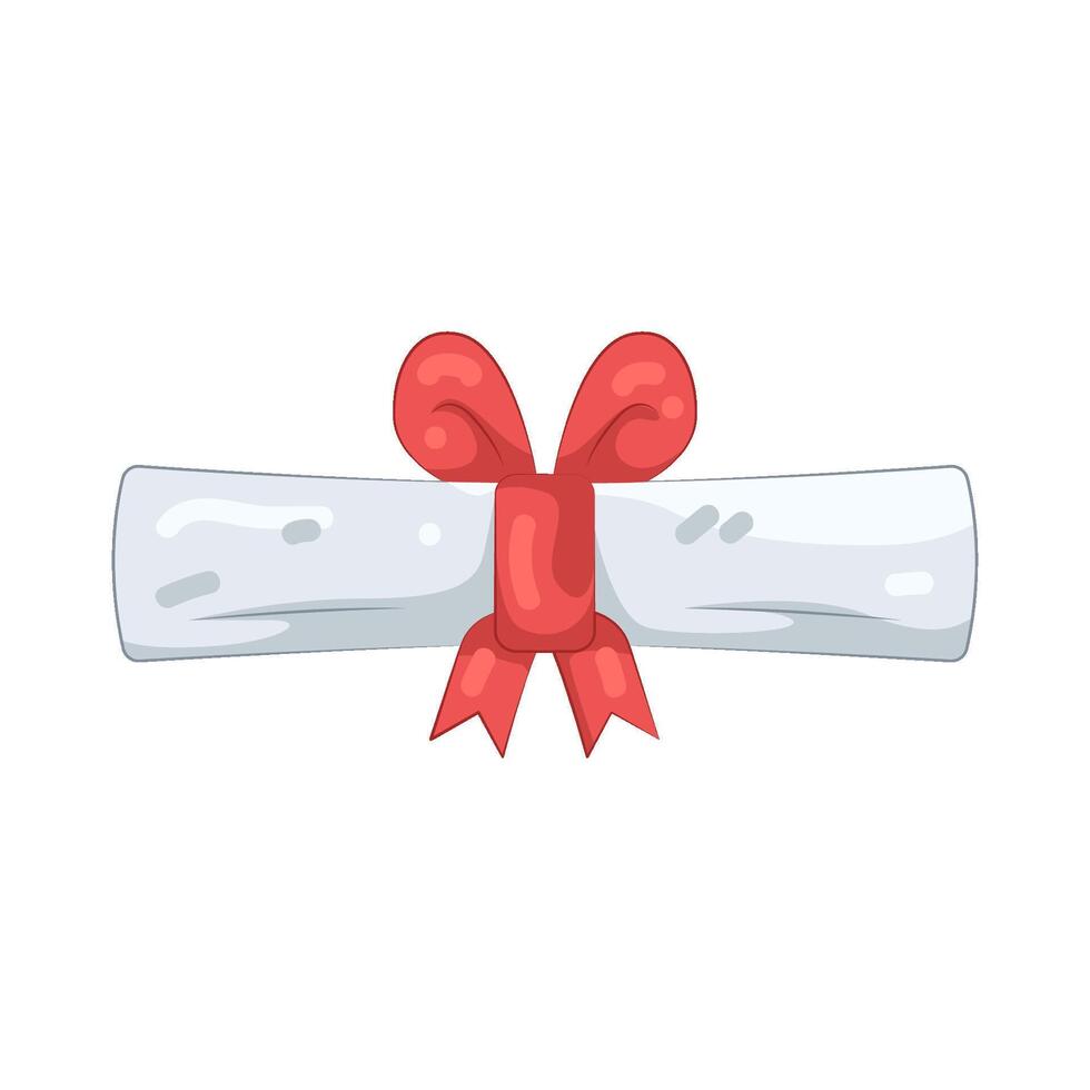 Graduation Diploma with Red Ribbon vector