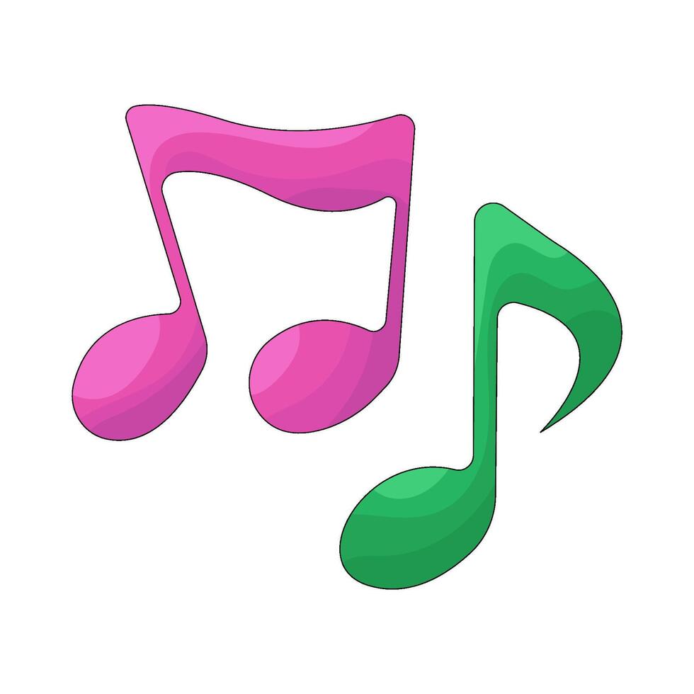 Pink and Green Music Notes vector