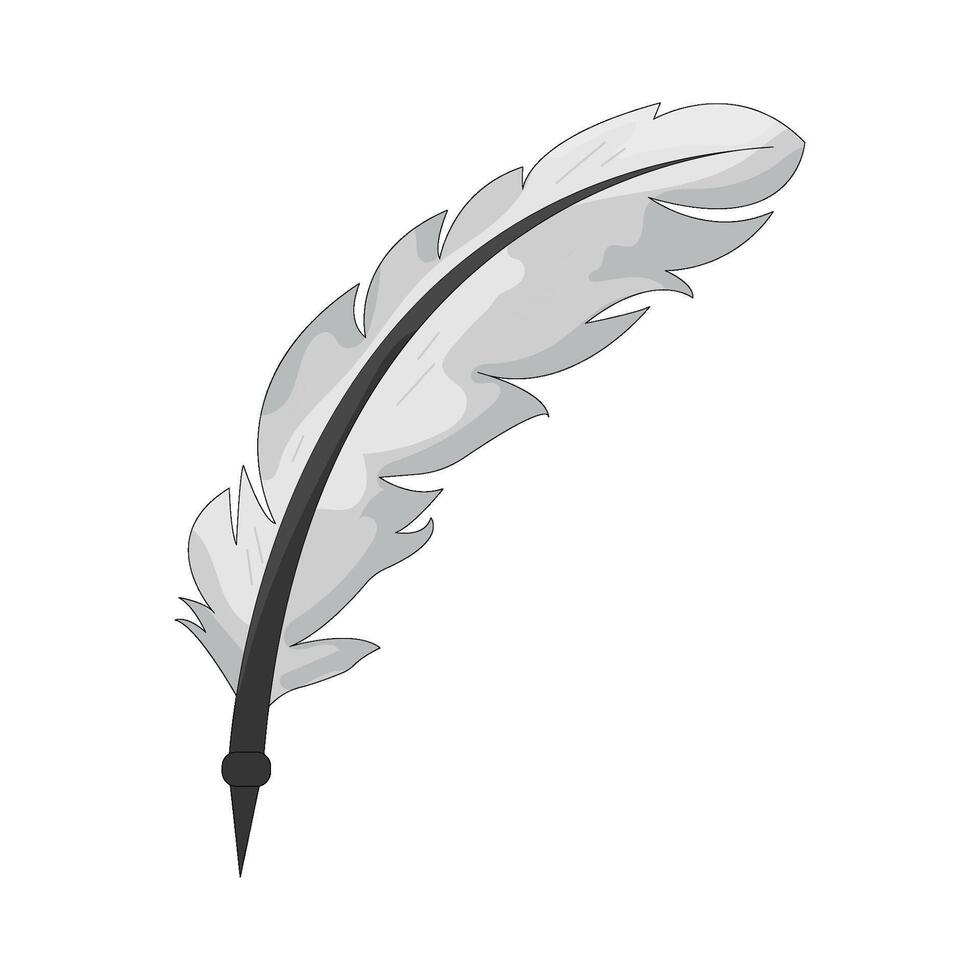 White Feather Quill Pen vector