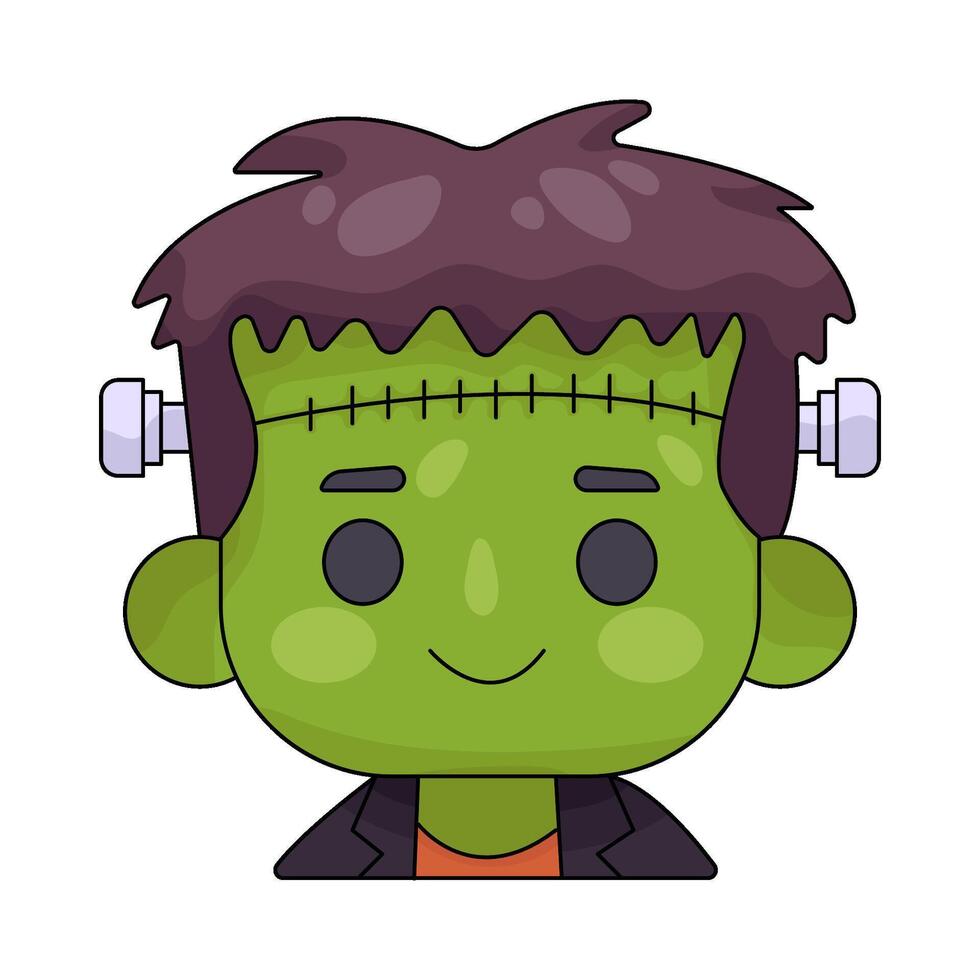 Frankenstein Monster Head illustration vector