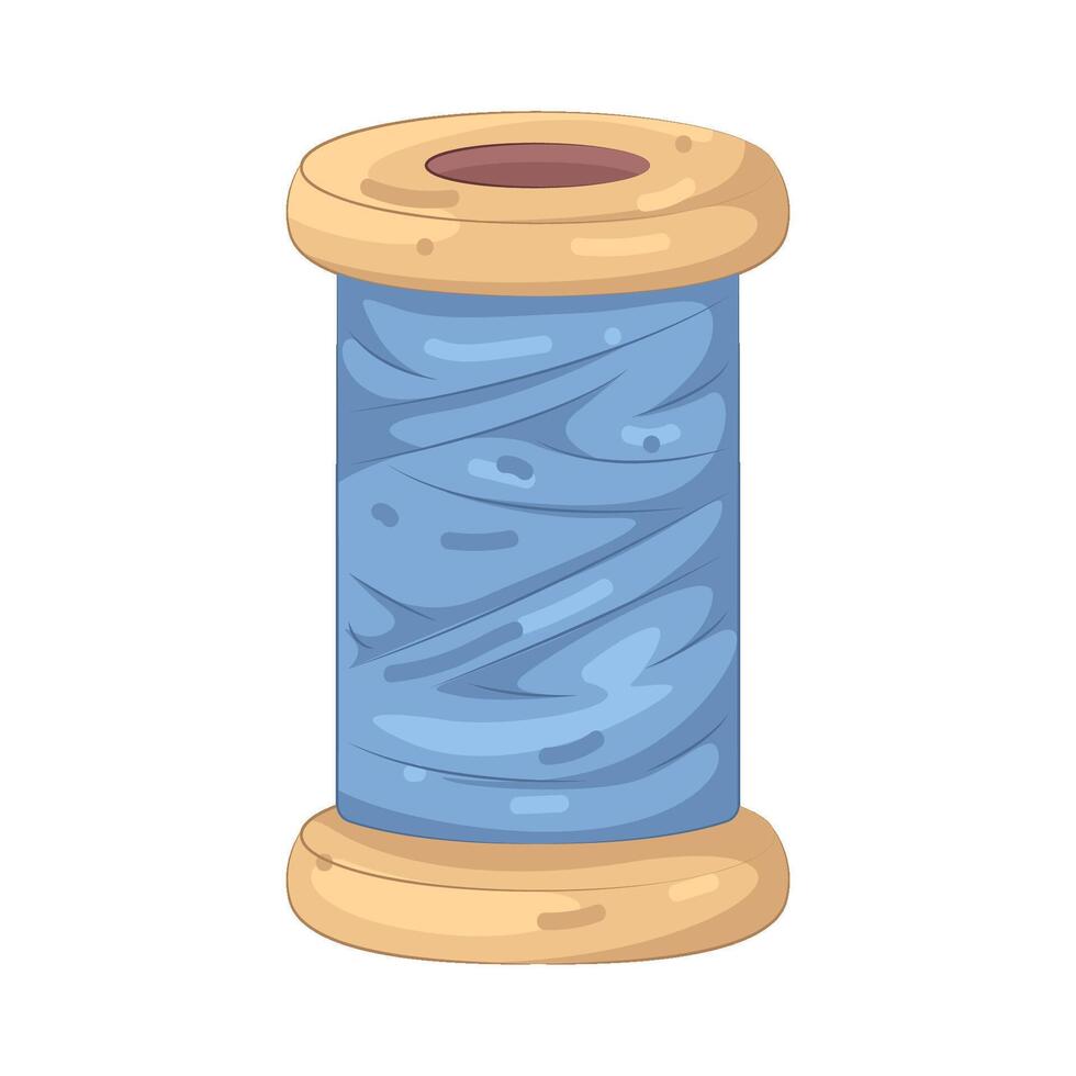 Blue Thread Spool for Sewing vector
