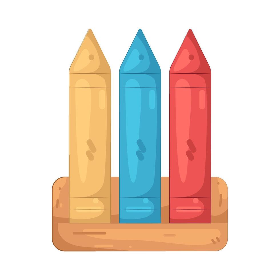 Three Crayons in a Holder vector