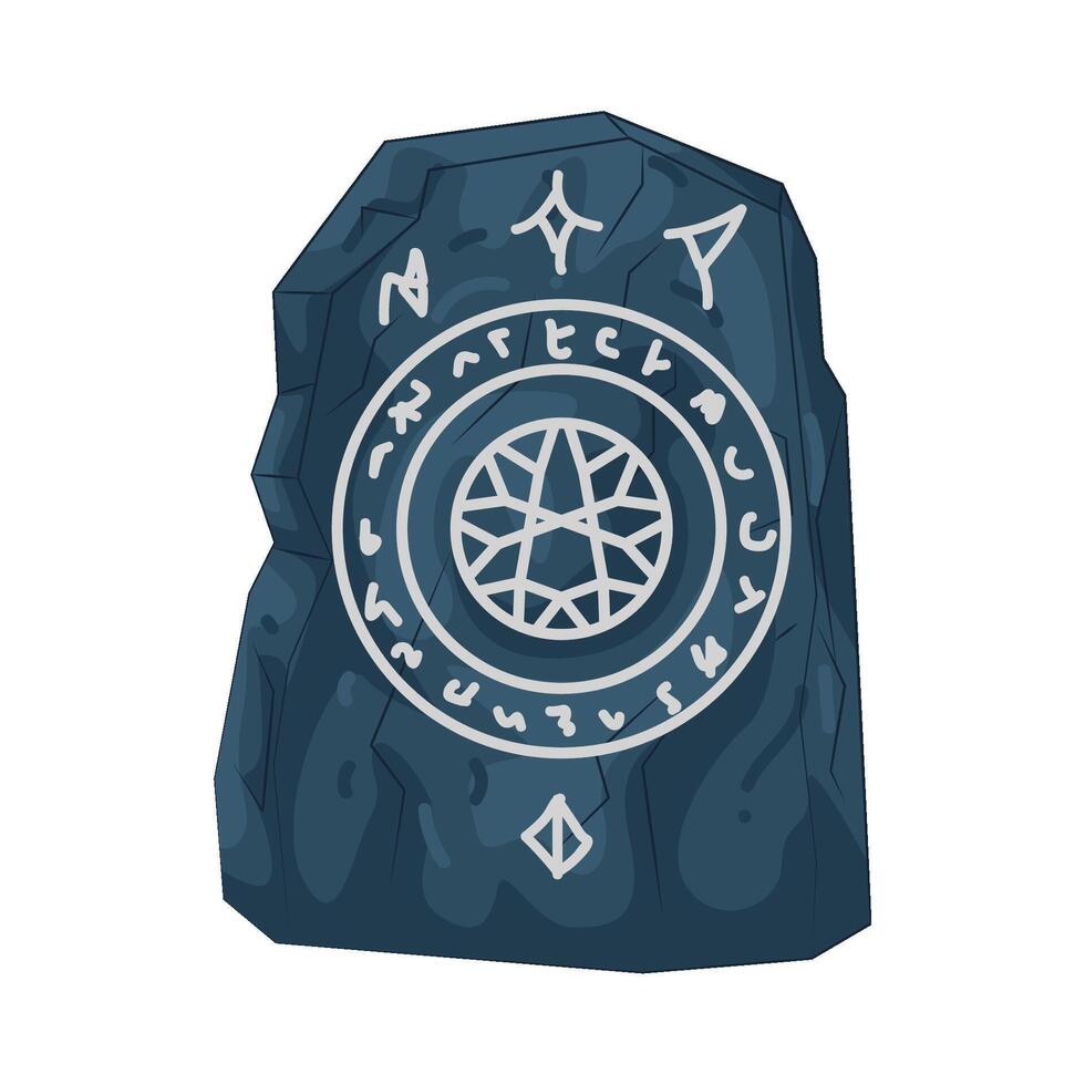 Stone Rune with Mystical vector