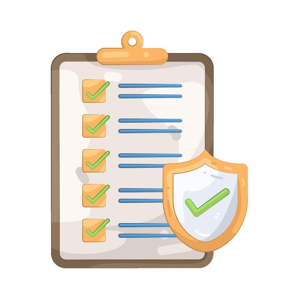Checklist with Shield vector