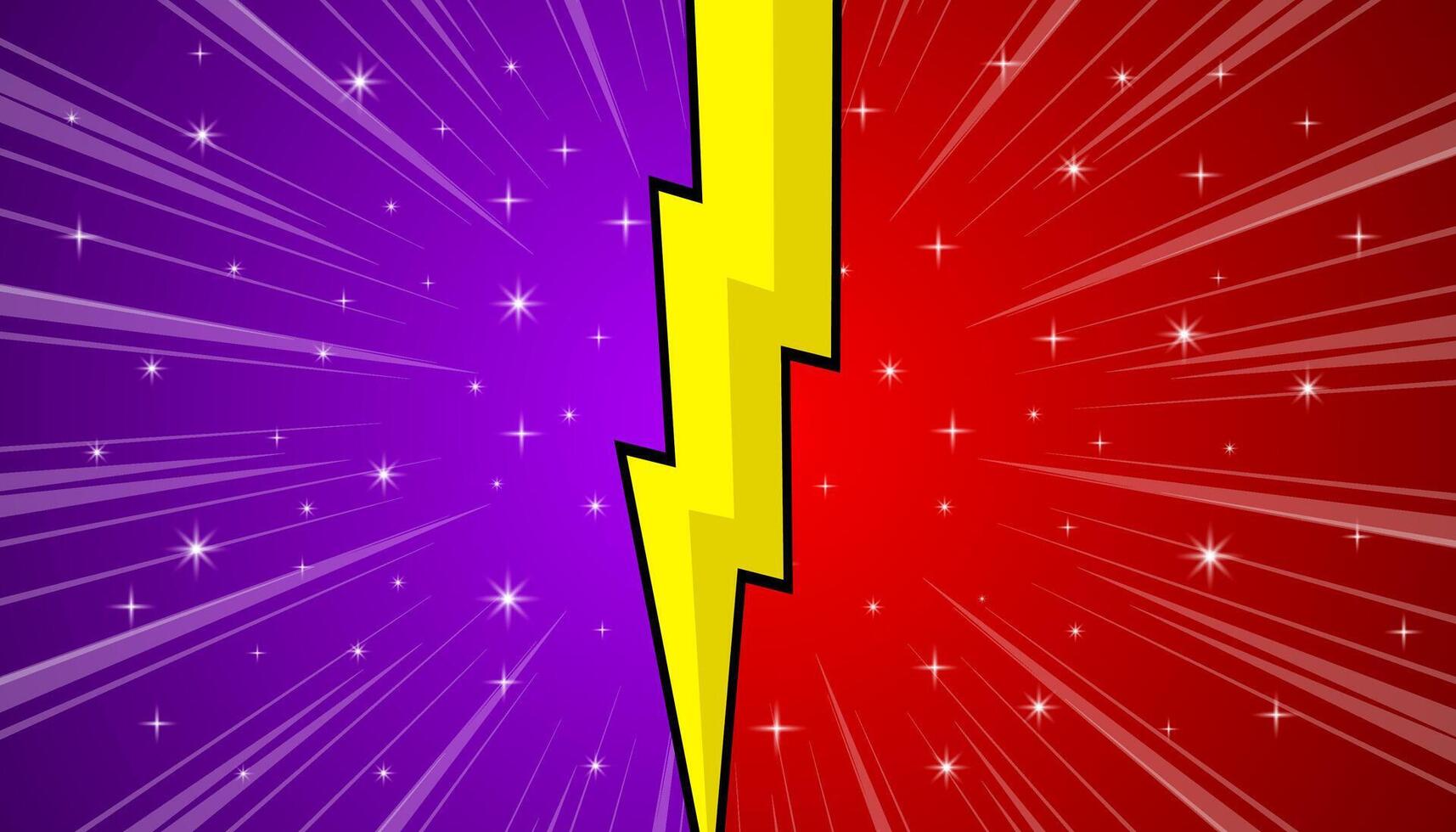 Comic versus background with thunder. vector