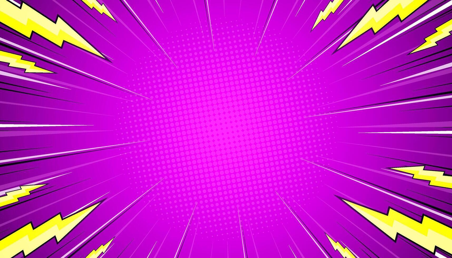 Comic background with thunder illustration. vector