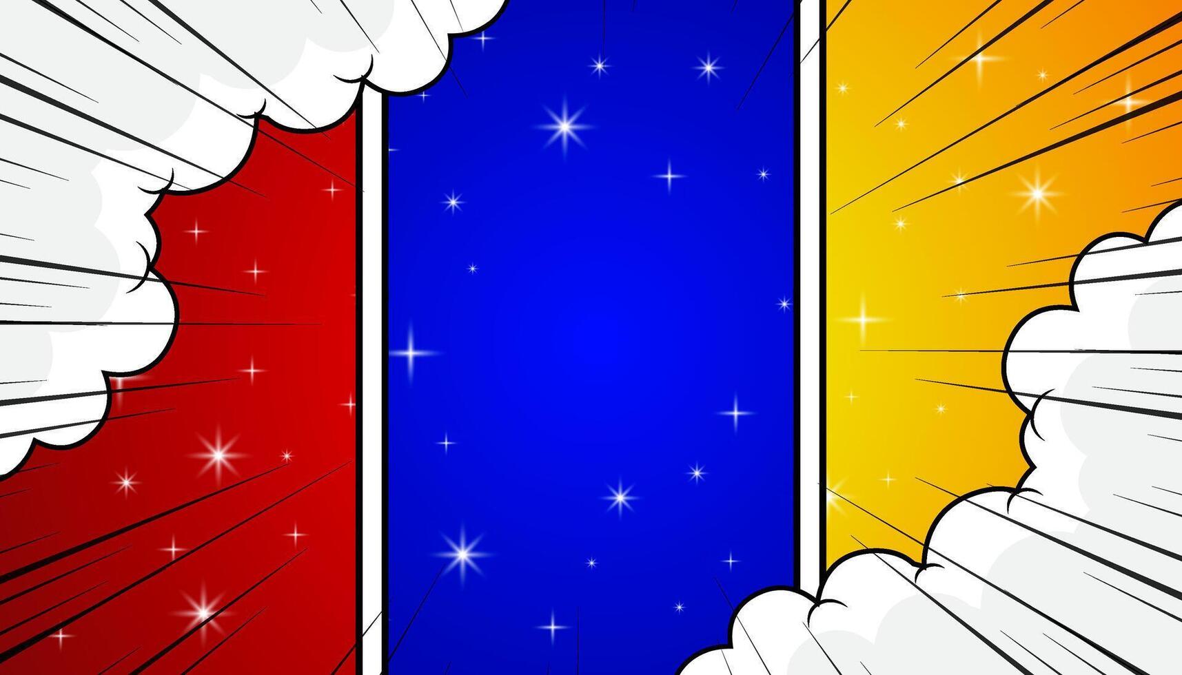 Colorful panel comic with blank set. vector