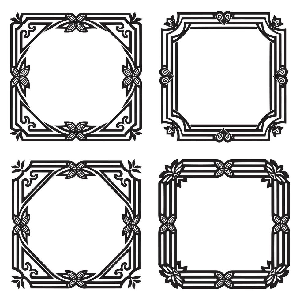 Artistic Element Floral Borders Decorative Frames Collection vector