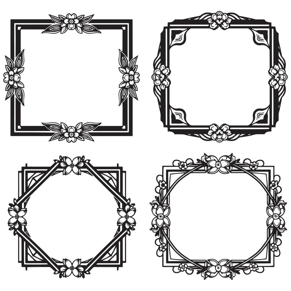 Captivating Floral Borders Engaging Decorative Frames Collection vector