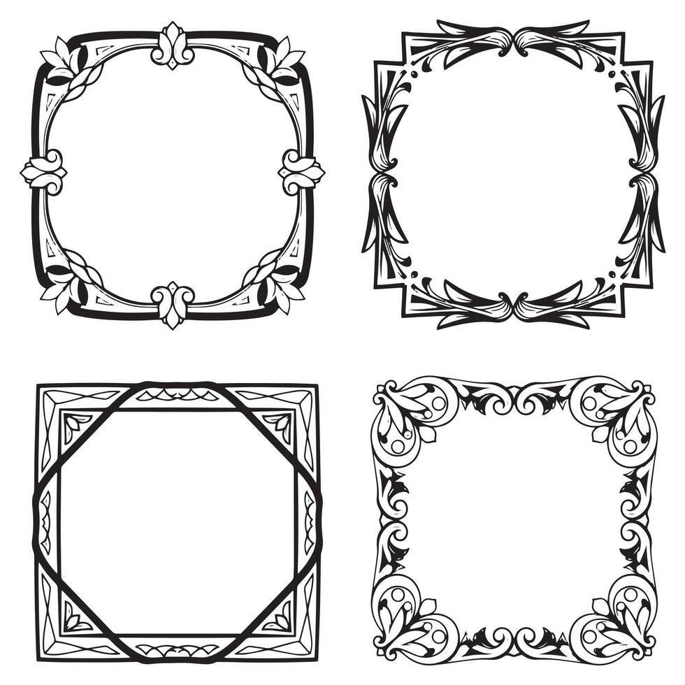 Victorian Floral Borders Grand Decorative Frames vector