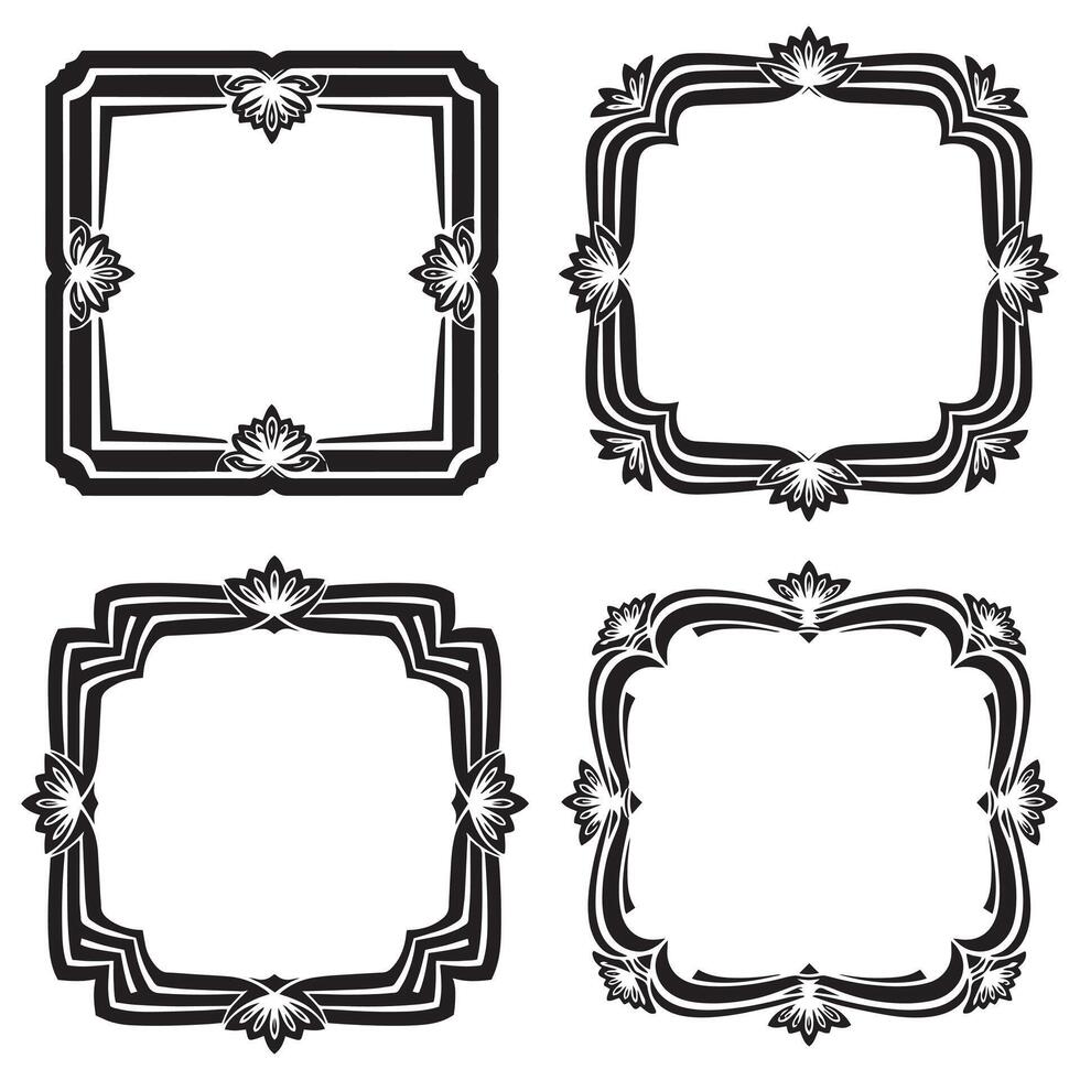 Lush Floral Frames Abundant Decorative Elements vector