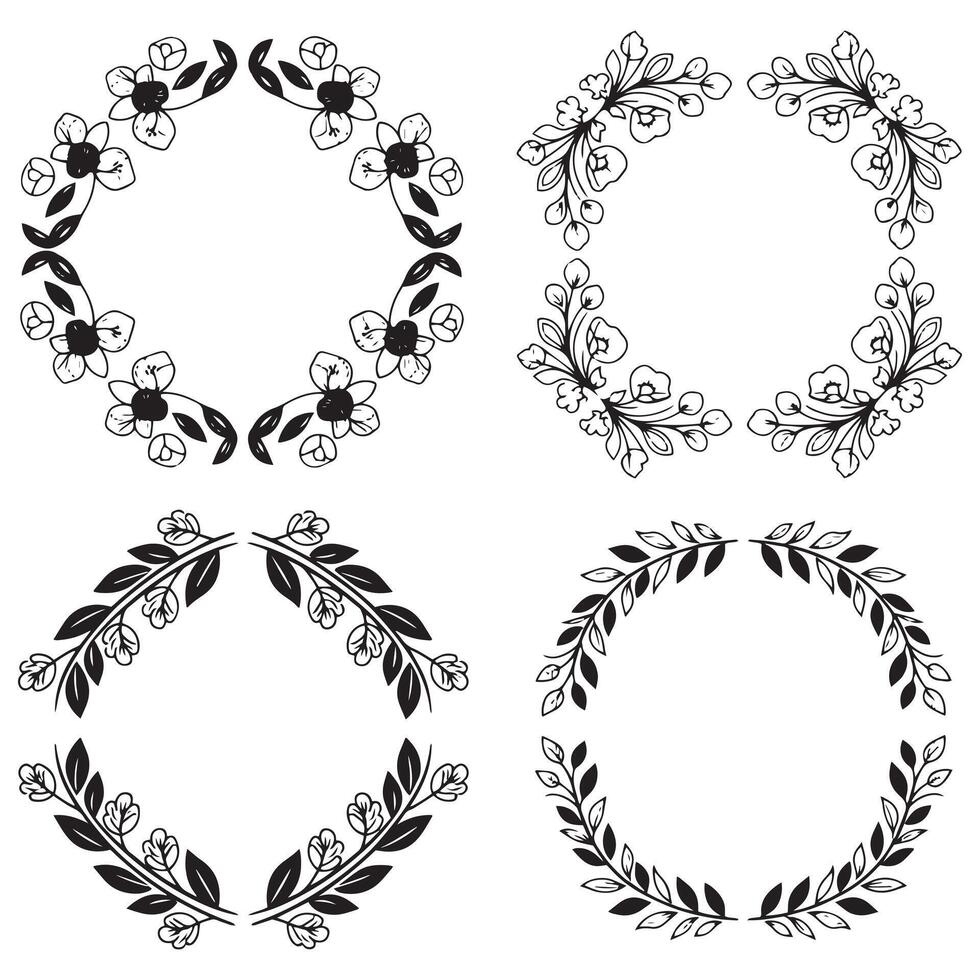 Sophisticated Floral Borders Refined Decorative Frames Collection vector