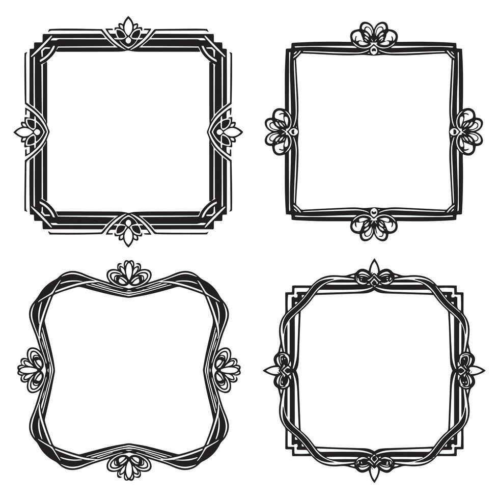 Whimsical Floral Borders Playful Decorative Artwork vector