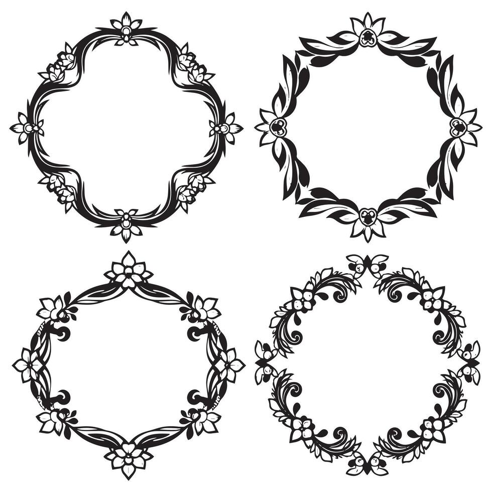 Refined Floral Frames Elegant Decorative Borders vector