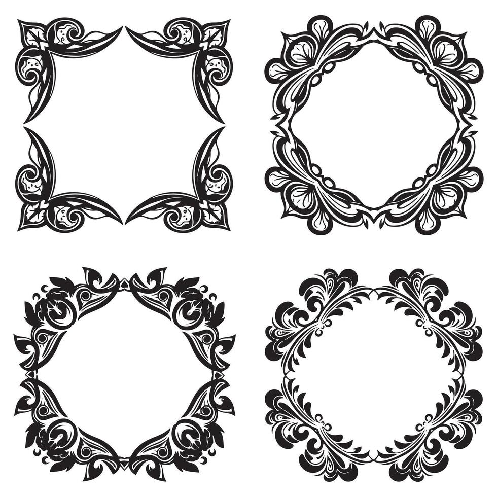 Premium Floral Borders with Decorative Frame Accents Collection vector