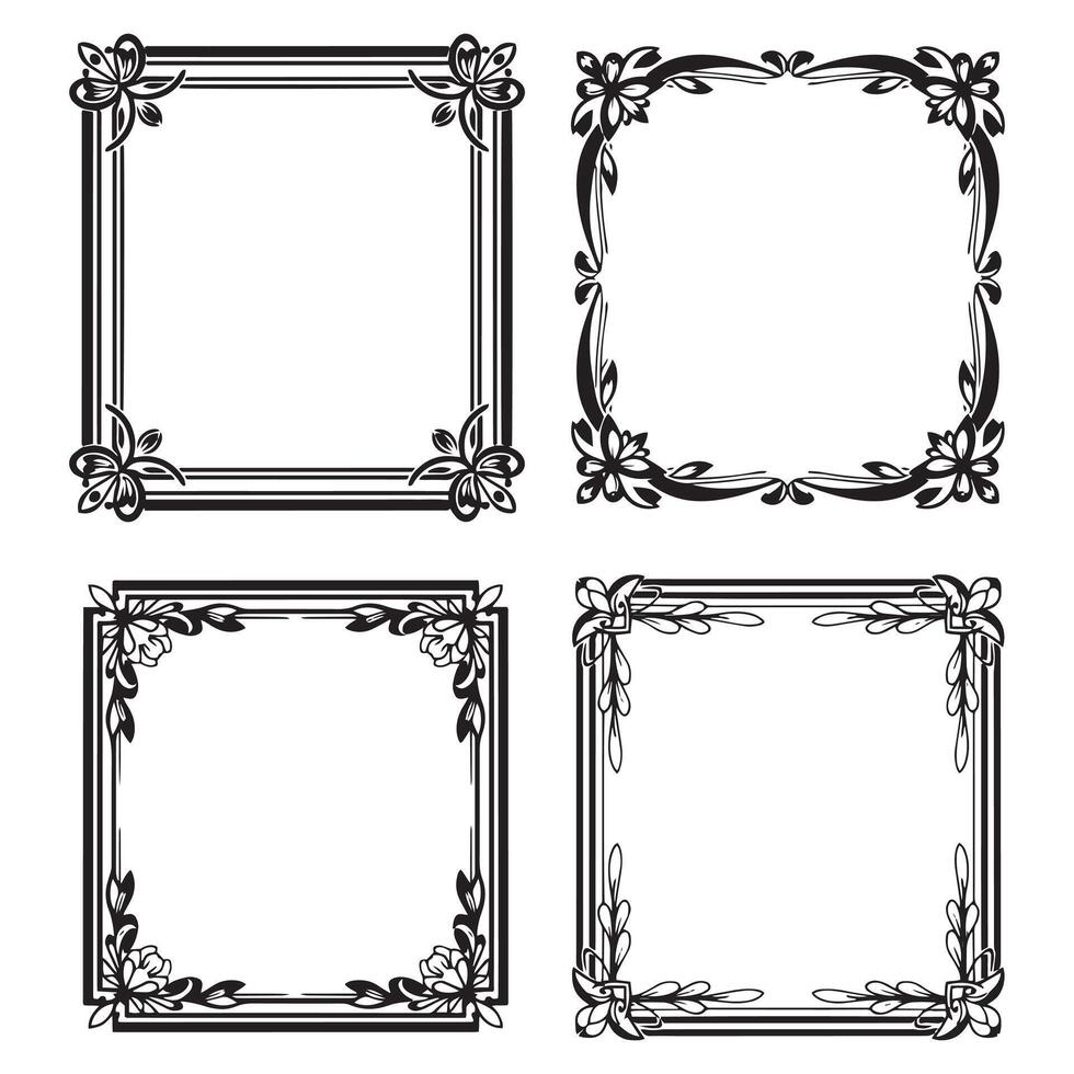 Dreamy Floral Borders Soft Decorative Frames Collection vector