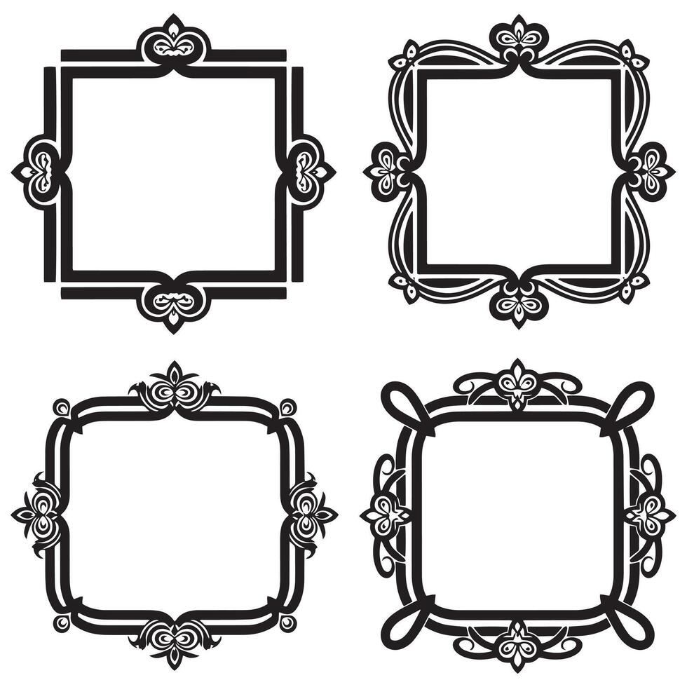 Dreamy Floral Frames Ethereal Decorative Borders vector