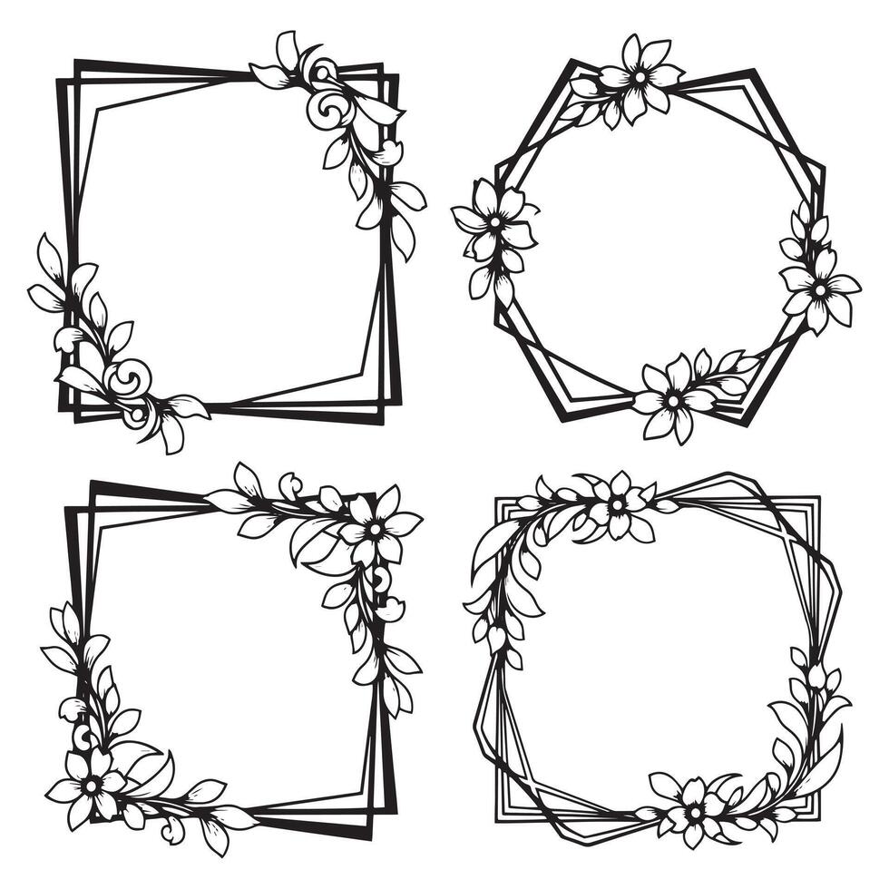 Opulent Floral Borders Grand Decorative Frames vector