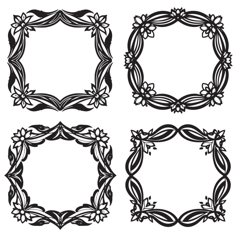 Premium Floral Borders with Decorative Frame Accents vector
