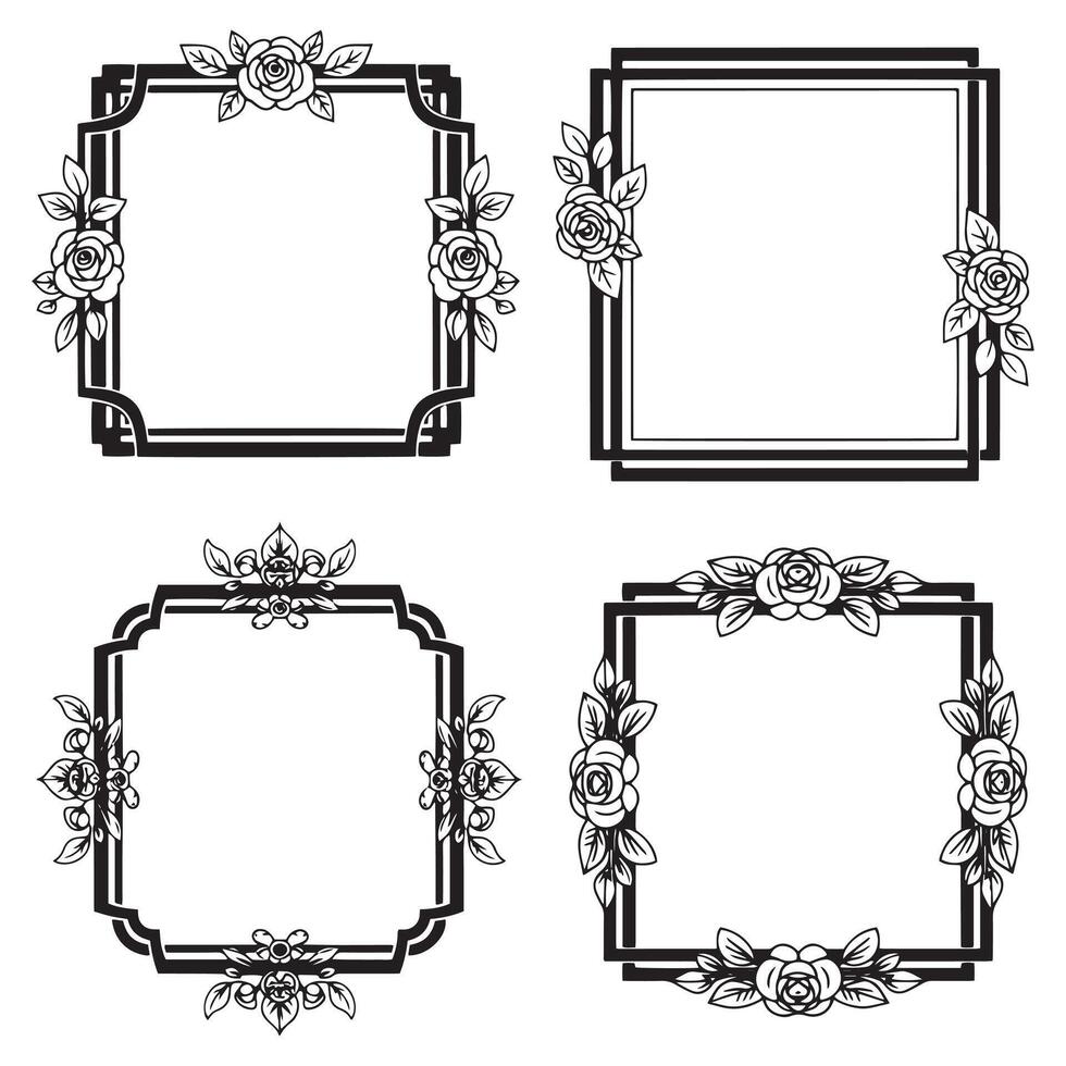 Opulent Floral Frames Rich Decorative Borders vector