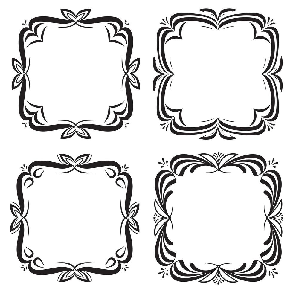 Whimsical Accent Floral Borders Decorative Frames vector