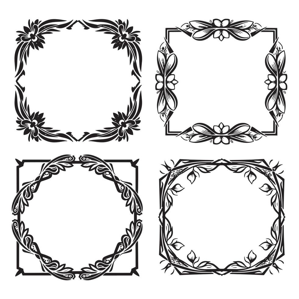 Intricate Floral Borders Stunning Decorative Scrolls Collection vector