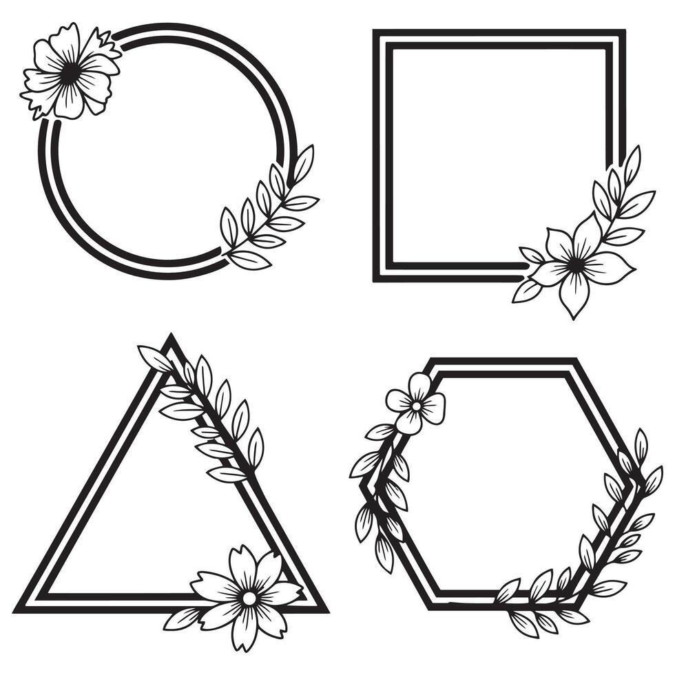 Delicate Floral Borders Fine Decorative Frames Collection vector