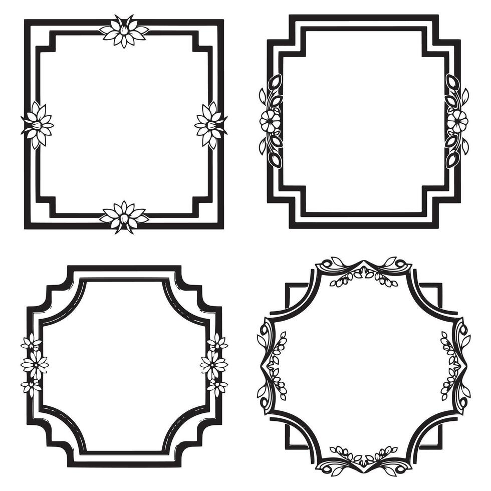 Elegant Floral Frames Decorative Swirl Borders vector