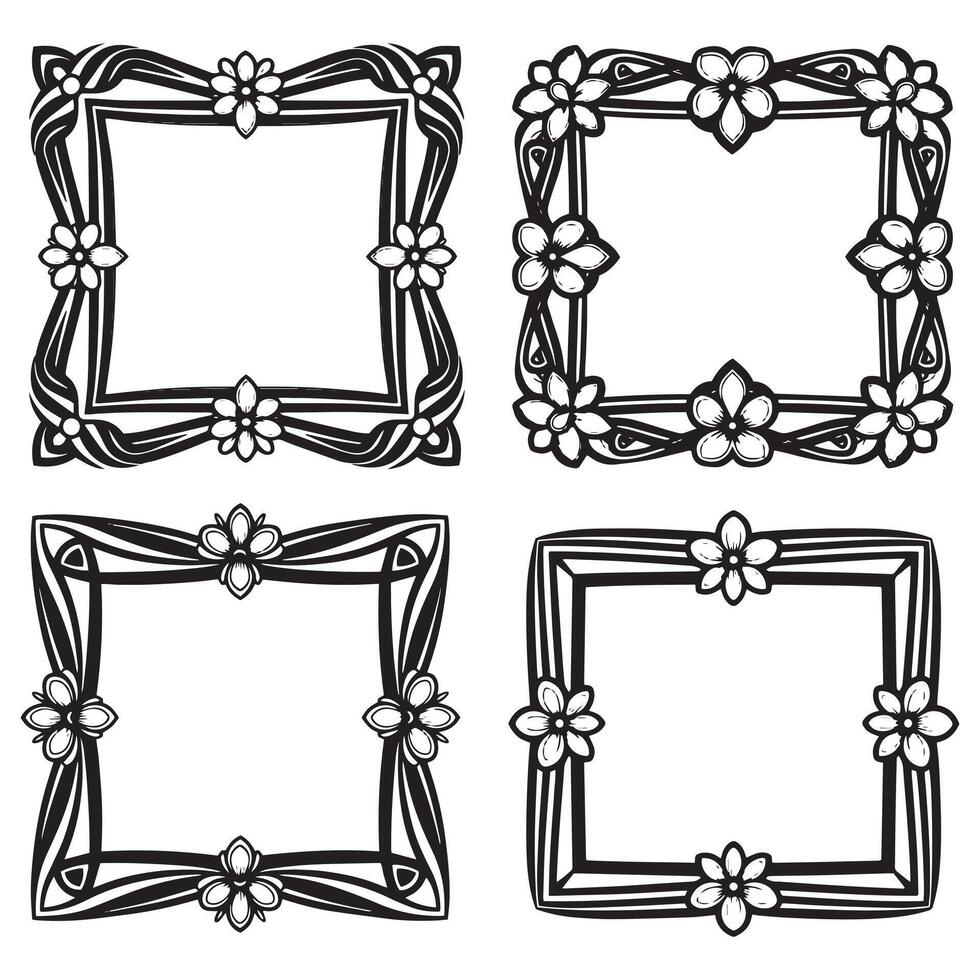 Intricate Floral Borders Stunning Decorative Scrolls Set vector