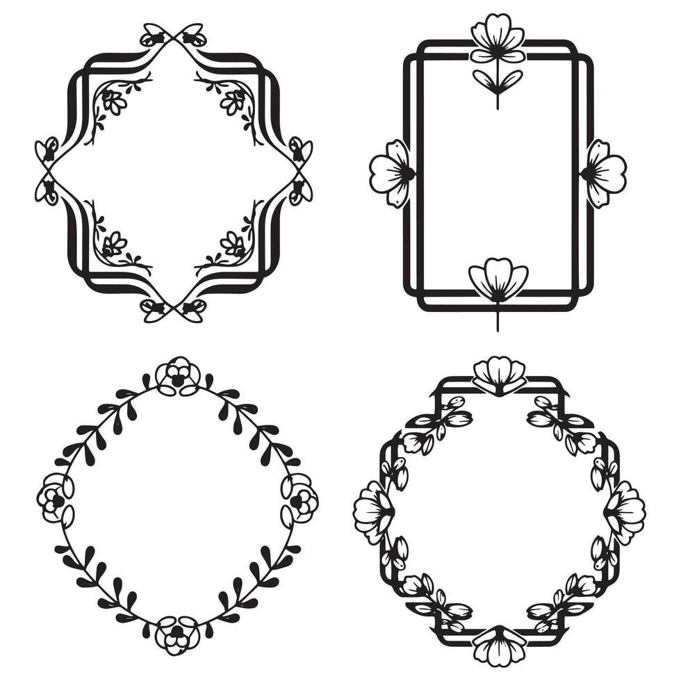 Opulent Royal Floral Borders Decorative Frames Collection vector