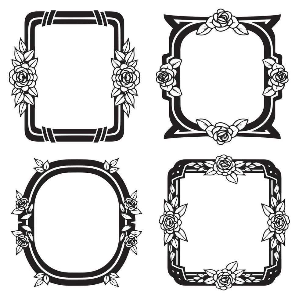 Timeless Floral Frames with Minimalist Decorative Borders vector