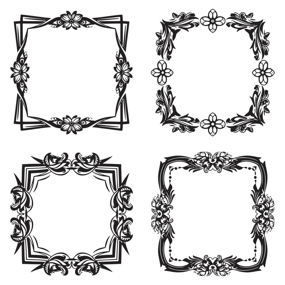 Artistic Floral Frames Expressive Decorative Patterns Collection vector