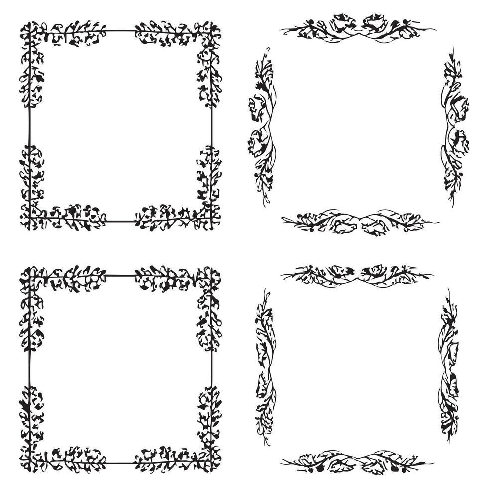 Modern Floral Frames Stylish Decorative Scrolls vector