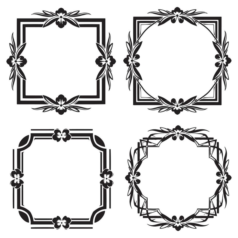 Artistic Floral Borders Creative Decorative Frames Collection vector